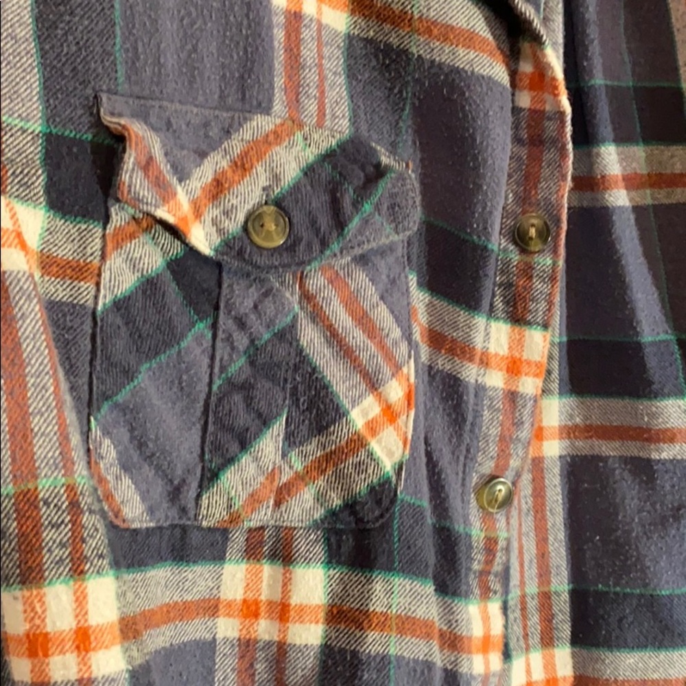 Blue Button Up Flannel - Picture 3 of 3